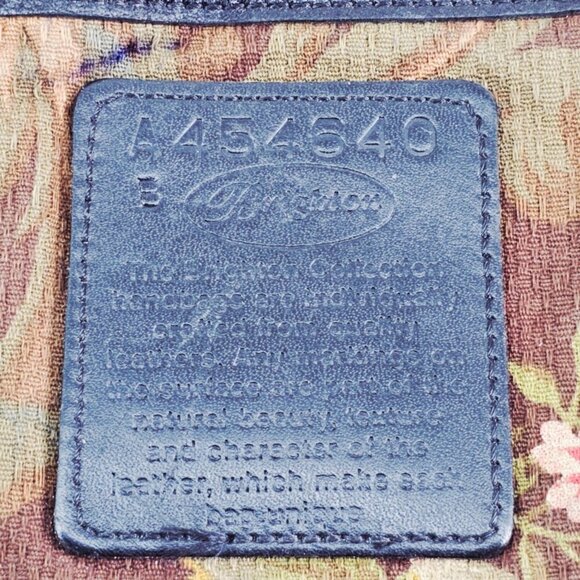 BRIGHTON Black Pebble and Black Croc Embossed Leather Shoulder Bag Braided Strap - Picture 15 of 16